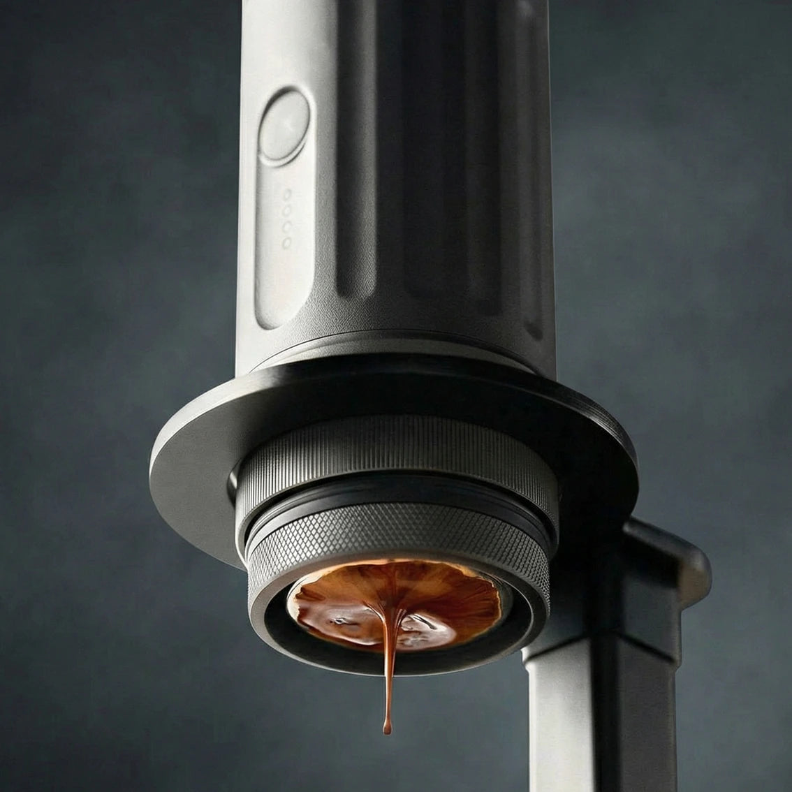 Close-up of extraction with a compact Ceramax espresso machine